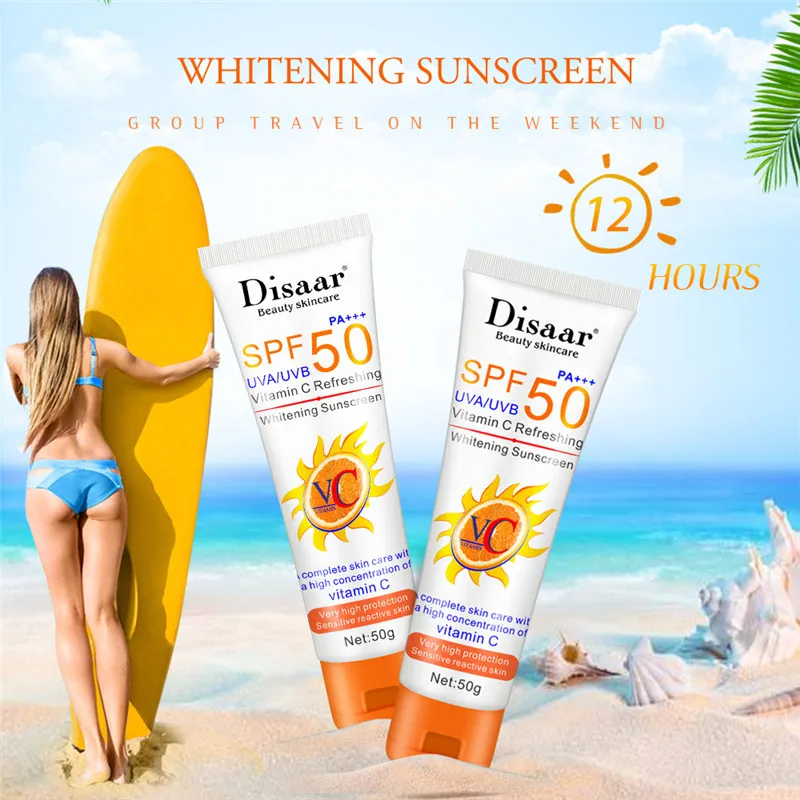 

Disaar VC facial Sunscreen body sunblock Sweatproof Waterproof UV Isolation Concealer whitening face lotion sun cream SPF 50