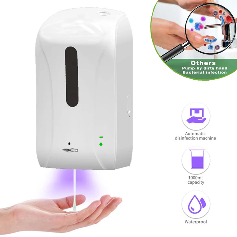 

1000ML Wall-Mounted Soap Dispenser Intelligent Automatic Liquid Induction Hand Washing Device for Kitchen Bathroom Hand Hygiene