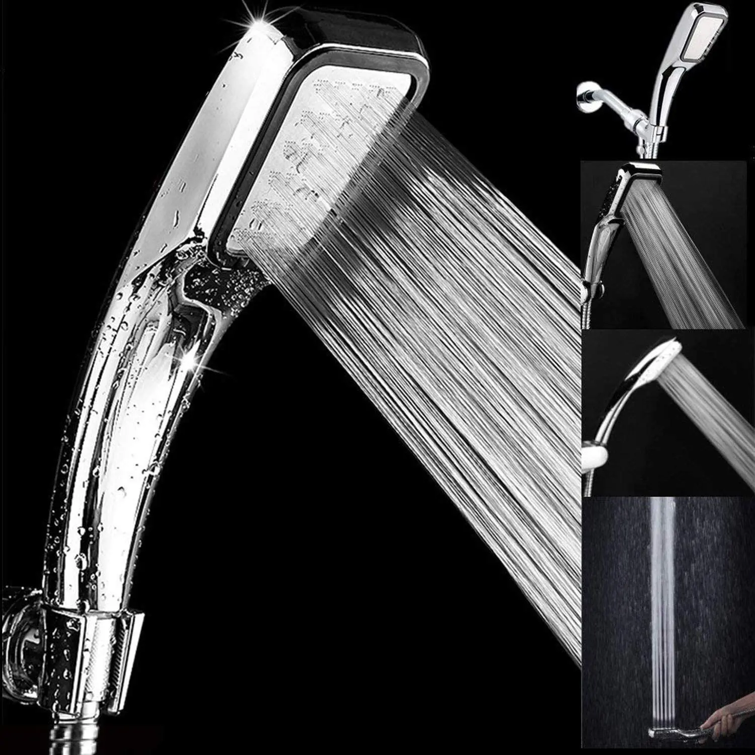 

300 Holes Shower Head High Pressure Saving Water Handheld Rainfall Shower Head ABS with Chrome Plated Shower Nozzle