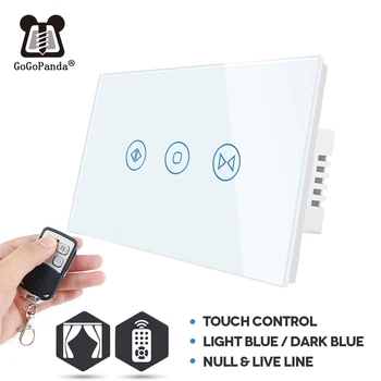 

Free Shipping New Arrival US Standard Remote Electric Wall Curtain Controller Home Automation Touch Switch Open SK-A801CY-US