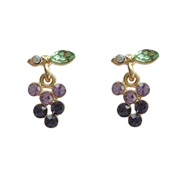 

SINTA Earrings S925 Sterling Silver Classic Purple Grape Zircon Earring For Women Party Jewerly