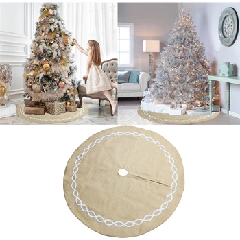 

Home Christmas tree skirt Gift Modern Luxury Embroidery Craft Festival