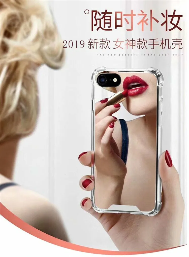 Противоударный зеркальный чехол для телефона Gasbag для iPhone 11 Pro XR XS MAX X 6 7 8 Plus, мягкий ТПУ чехол с подушкой безопасности для samsung S8 S9 S10 Note 9