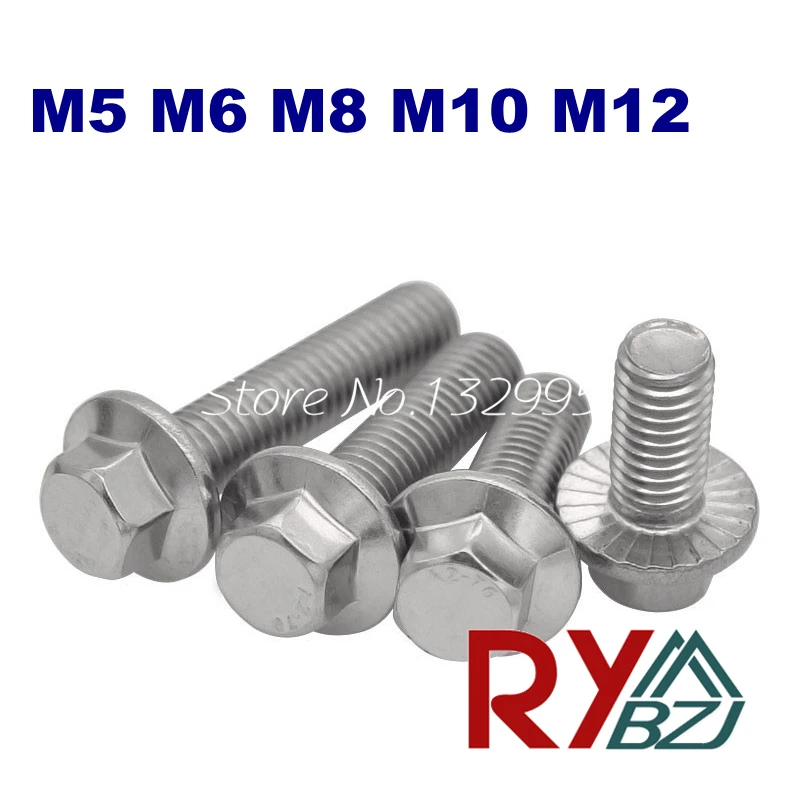 SUS 304 фланцевый болт M5 M6 M8 M10 M12 * L из нержавеющей стали A2 фланцевые винты наружный