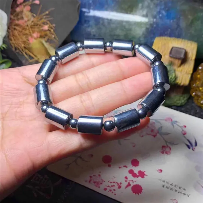 

1pcsNatural Terahertz Stone Bracelets Wrist Bracelet Energy Stone Hand Row Fashion Jewelry Japan and Korean Style