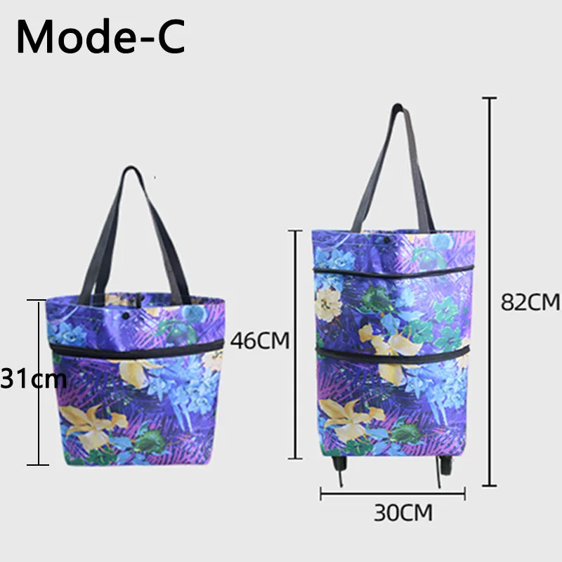 New Folding Shopping Bag Women's Big Pull Cart Shopping Bags For Organizer Buy Vegetables Trolley Bags On Wheels The Market