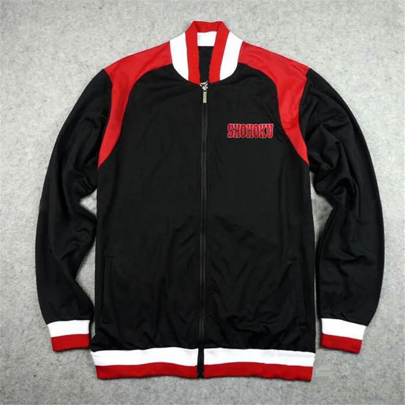 Low collar Black Мультфильм аниме SLAM DUNK SD SHOHOKU старшая школа Hanamichi Sakuragi вышивка баскетбольная тренировочная куртка стиль пальто подарок - Цвет: Low collar Black