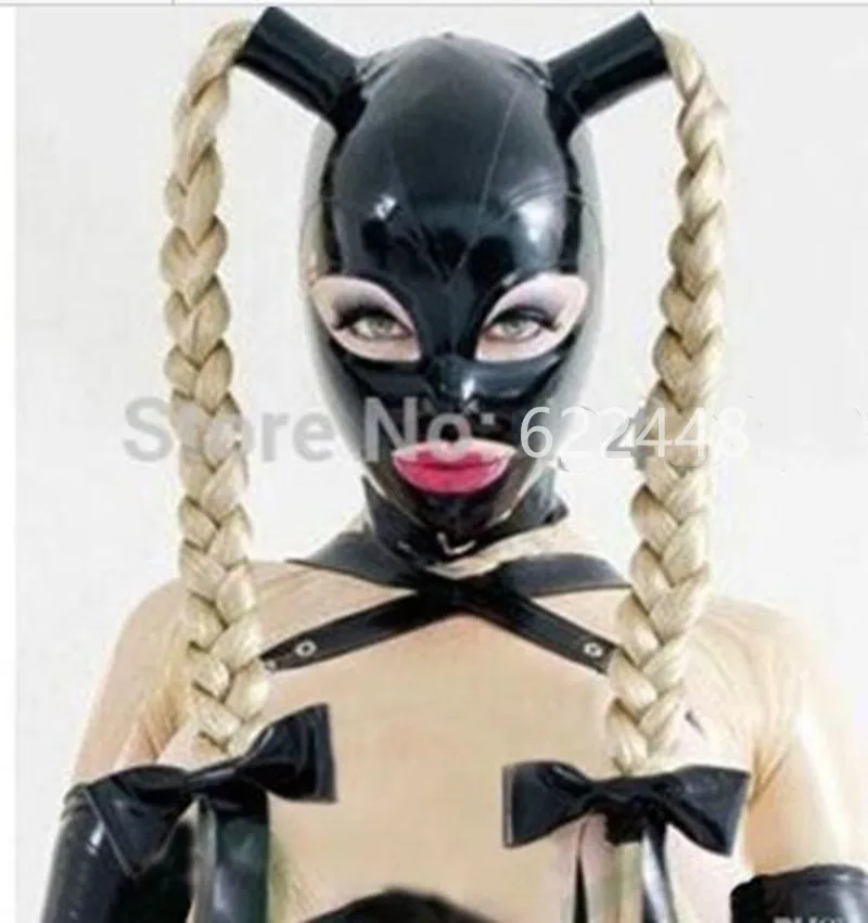 Free shipping ! Latex Mask Rubber Hood with Two Braid Wigs Michael Myers cosplay mask Headgear Customized XS-XXL | Тематическая