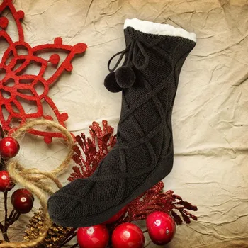 

Geometric Hair Ball Velvet Anti-Slip Socks Thickening Indoor Knit Socks Plus Velvet Christmas gifts cartoon carpet socks 11.29