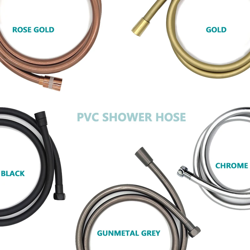 Artículo caliente Manguera de agua Flexible de PVC, pulverizador de bidé shataff para ducha, Plata/Negro/oro rosa/pistola de Metal gris 1,5 m dmx5MDkznzQ