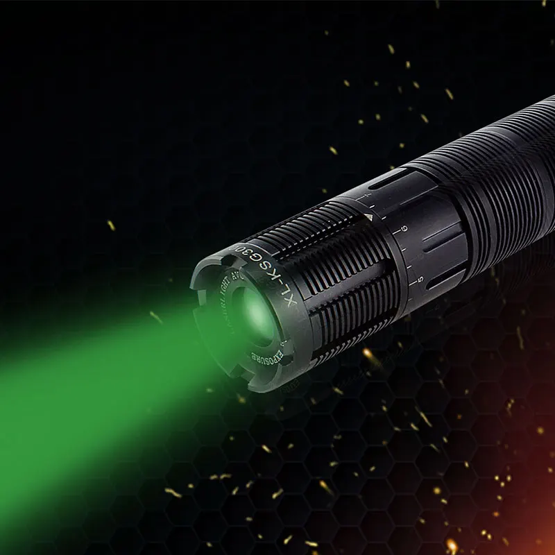 

Laserspeed 300mw Green Laser Designator Hunting Handheld High Power Zoomable Long Range 532nm Tactical Laser Flashlight