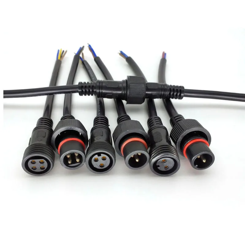 

2Pin Waterproof Connector Male Falmale Resistant Plug Large Connector 2 3 Core 1.0/1.5 Square Copper Wire Connectors Butt 40cm
