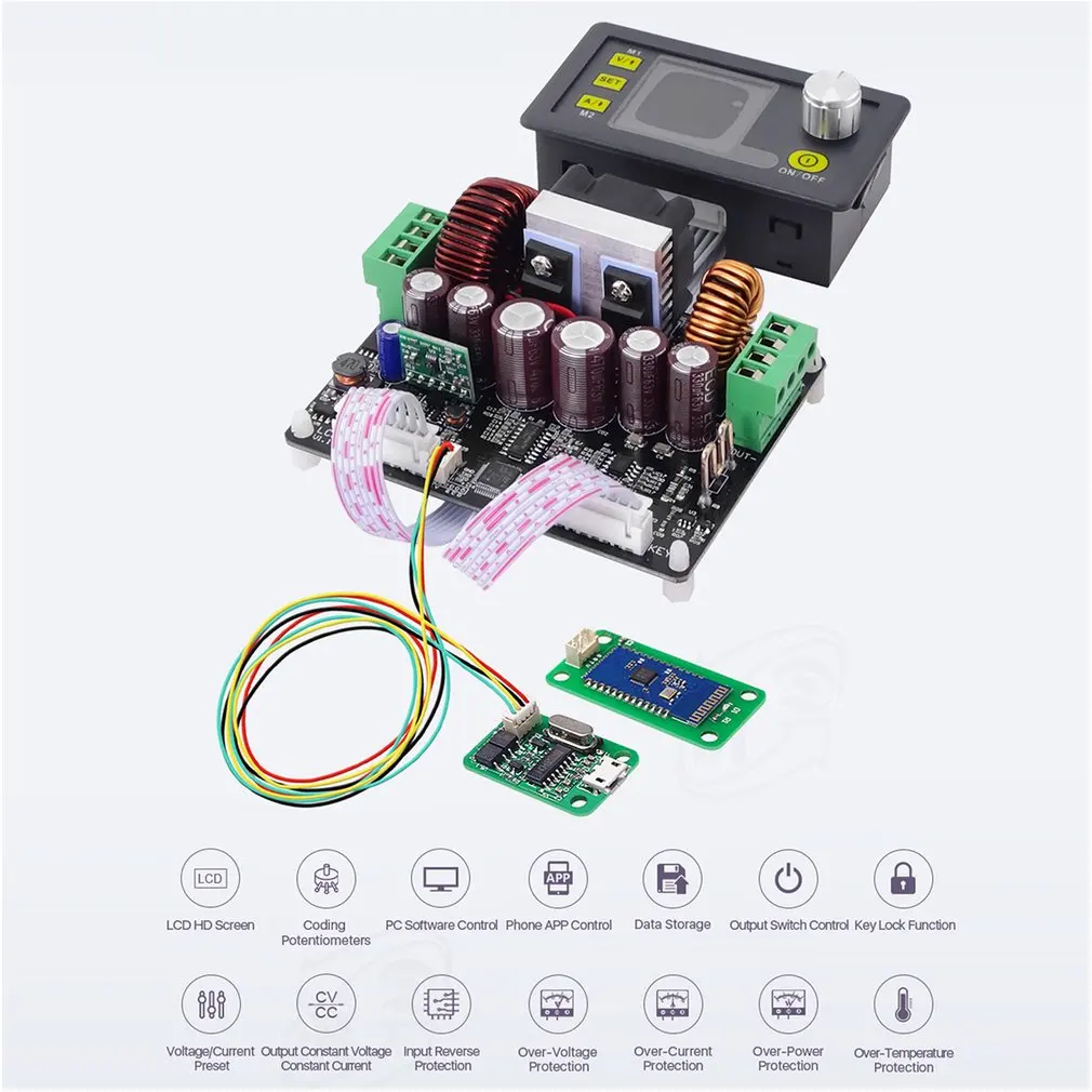 DPH5005-USB Buck-boost преобразователь постоянного напряжения тока программируемый цифровой контроль источник питания цветной ЖК-вольтметр 50 в 5A