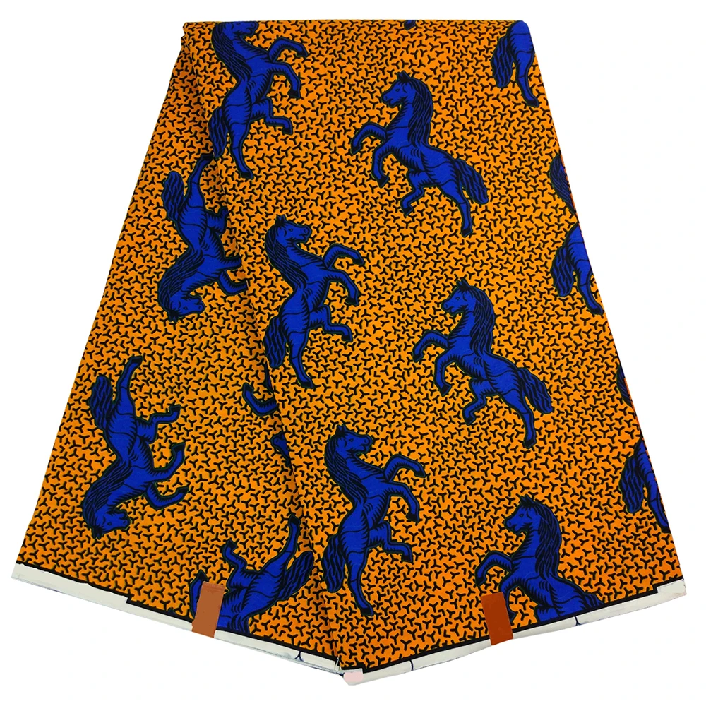 Модный дизайн Анкара ткань Африканский настоящий воск с принтом лошадей хлопок ткань