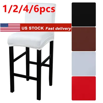 

1/2/4/6 pcs Bar Chair Cover Elastic High Stool Chair Protector Seat Cover Protective Hotel Banquet Wedding Party Dining Room