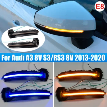 

For Audi A3 8V S3 RS3 2013 2014 2015 2016 2017-2020 LED Turn Signal Dynamic Side Mirror Light Blinker Indicator