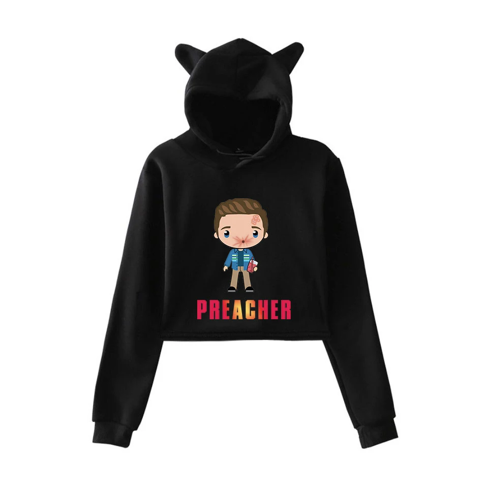 F.T 2019 TV series Preacher Season 4 Jesse Custer Tulip Print fashion trend Cat ears Top Women Hoodies Sweatshirt Sexy clothes