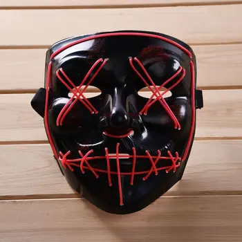 

1pc Halloween LED Maske Light Up Party Masks Neon Maska Cosplay Mascara Horror Mascarillas Glow In Dark Masque V for Vendetta