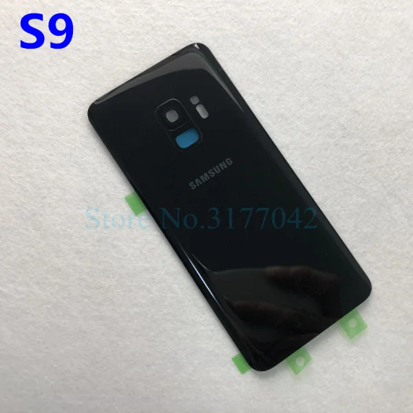 Samsung задняя Батарея Крышка для samsung Galaxy S9 плюс s9+ G965 SM-G965F G965FD S9 G960 SM-G960F G960FD сзади Стекло чехол - Цвет: S9 black