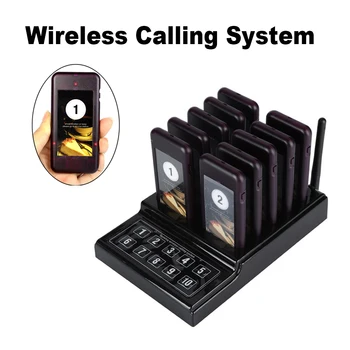 

Wireless Pager System Restaurant Queuing Calling paging System 10 Pager 100-240V restaurante wireless waiter call system