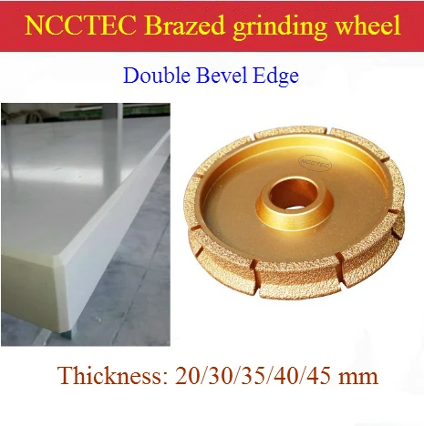 

[Double Bevel Edge] 5.6'' Diamond vacuum Brazing grinding Trimming wheels | 140mm Brazed router CNC disc with chamfering of edge