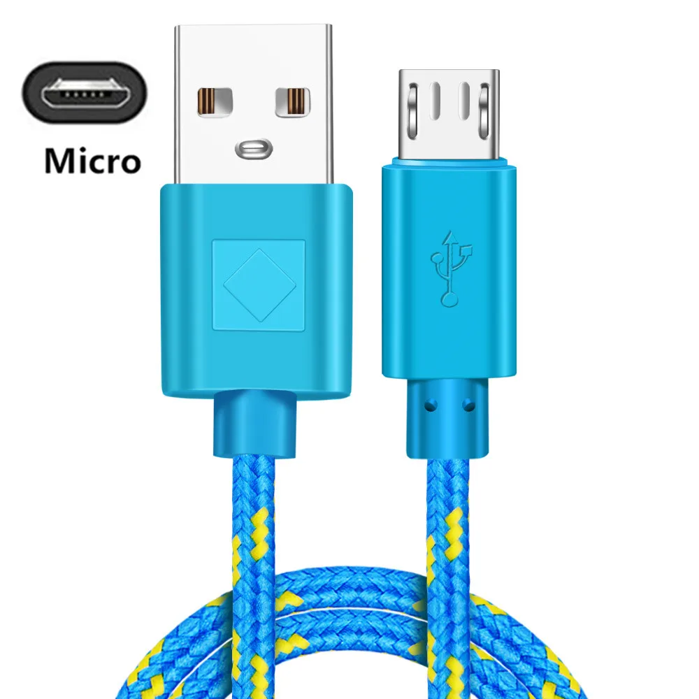 USB зарядное устройство 1 м/2 м/3 м Micro usb кабель для samsung Xiaomi huawei Зарядка для Android мобильный телефон usb зарядное устройство адаптер Универсальный - Цвет: blue