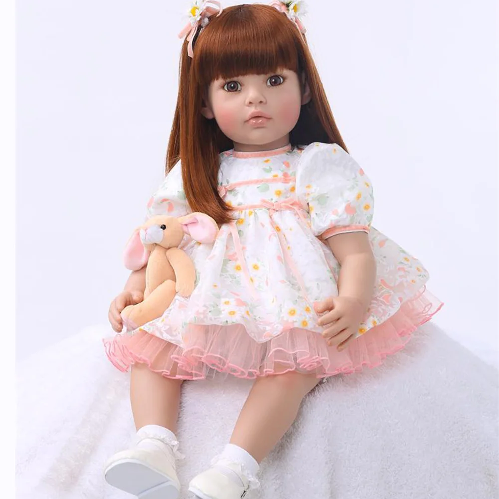 24 Inch Reborn Baby Girl Doll 60 cm Soft Vinyl Cloth Body Noble princess toddler Doll Lifelike Boneca bebe Reborn Playmate l.o.l 24 Inch Reborn Baby Girl Doll 60 cm Soft Vinyl Cloth Body Noble princess toddler Doll Lifelike Boneca bebe Reborn Playmate l.o.l