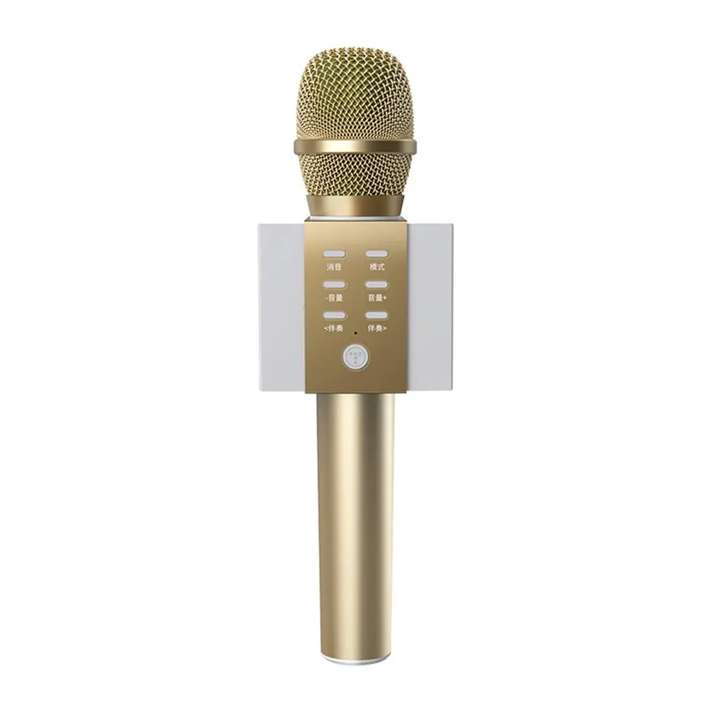 Беспроводной караоке MicrophoneLouder объем больше бас 3-в-1 Портативный ручной двойной Динамик Mic машины
