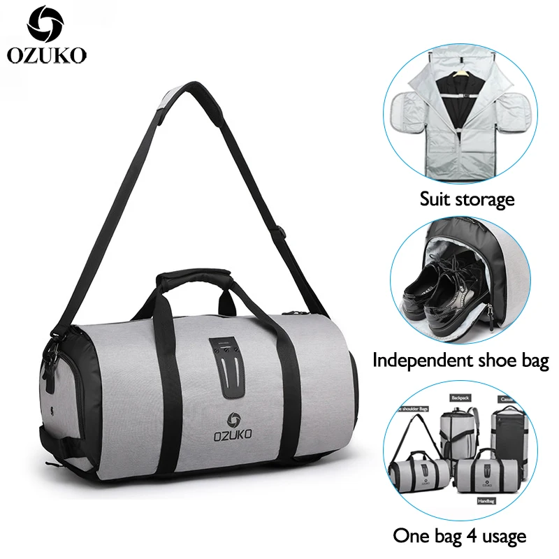 Waterproof Travel Bag Large Capacity Carry On Luggage Bag Business H Bag Big Opening Bags Black