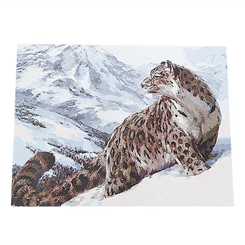 

Paint By Number Kit DIY Oil Painting Cloth Digital Home Decor, Snow Leopard