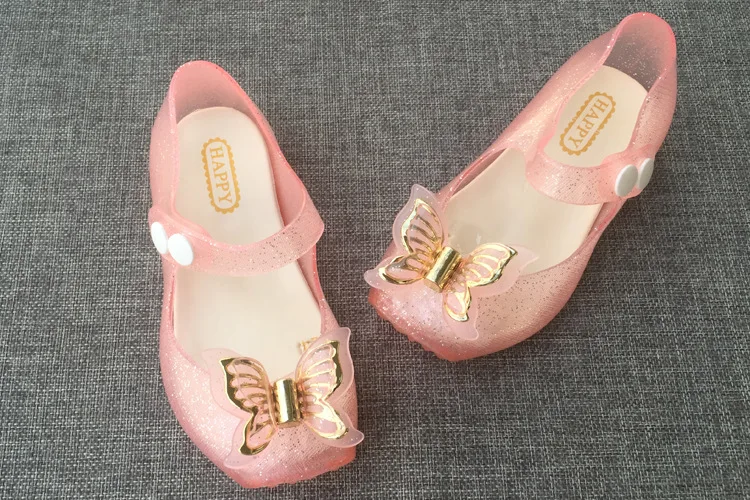 Новые осенние Melissa/Детские Балетки Нескользящие сандалии мыльницы отделанные хрусталем модные детские босоножки для девочки принцессы детская обувь