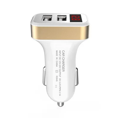 Золотой 18 Вт двойной USB светодиодный дисплей Быстрая зарядка USB Автомобильное зарядное устройство для iPhone 11 Max Pro XS huawei P30 Pro mate 30 Xiaomi 9 Pro S10 - Название цвета: Золотой