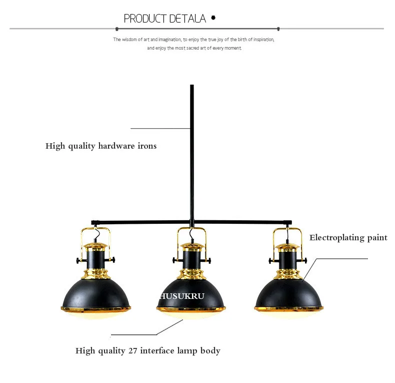 Скандинавская простая атмосфера, для ресторана, бильярдный стол, Подвесная лампа, ретро, креативная, для гостиной, бара, три конца, для бара, Настольная люстра