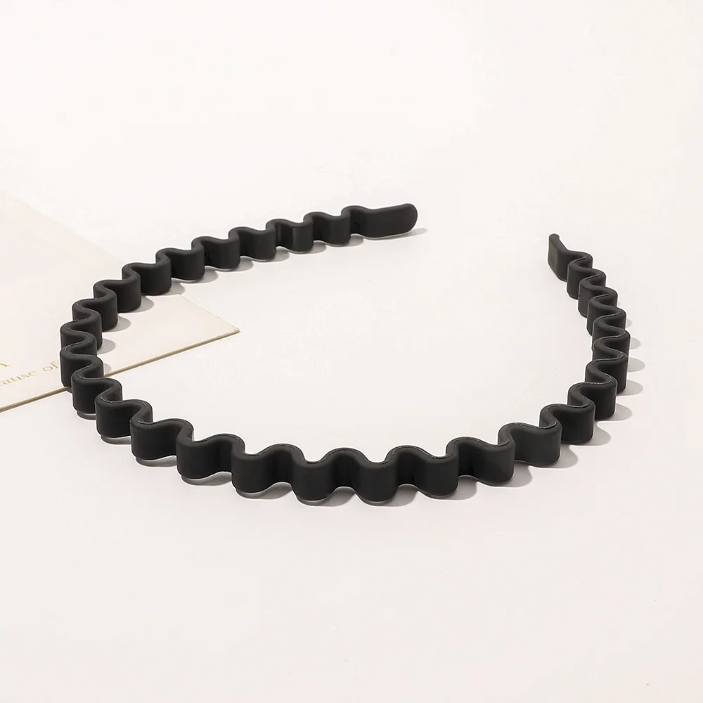 Mode Kopfschmuck Einfarbig Wellenförmige Harz Haar Kamm Haarbänder Mens Frauen Stirnband Alice Sport Haar Hoop Lünette Haar Zubehör – Detail 7