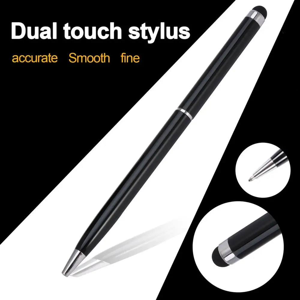 

2 in 1 Universal Stainless Steel Capacitive Crystal Touch Screen Stylus & Ball Point Pen for Tablet PC Phone