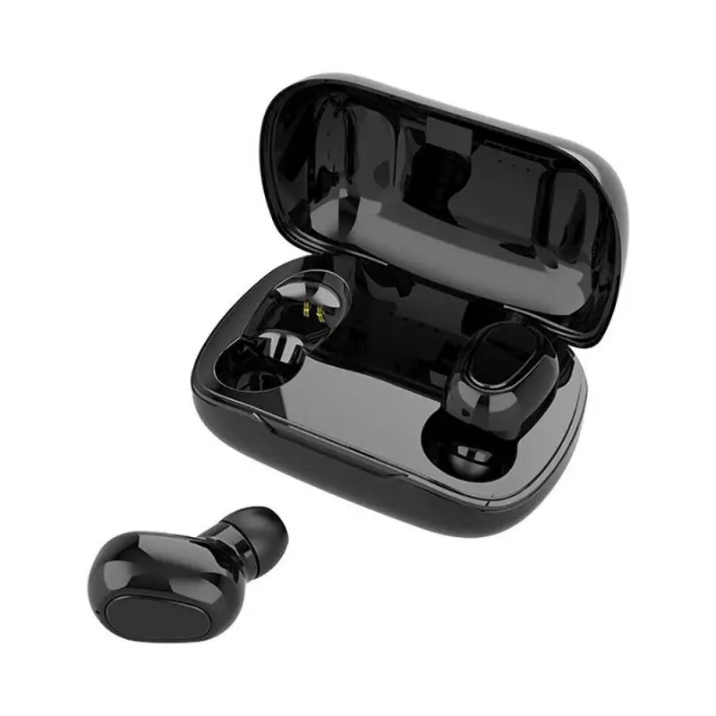 Черный L21 TWS беспроводные наушники Bluetooth 5,0 наушники для Redmi Airdots Спортивная стереогарнитура с микрофоном шумоподавление зарядная коробка - Цвет: Черный