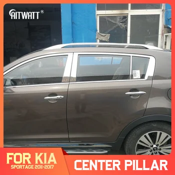 

6pcs Car Styling Stainless Steel Center Pillar B+C Window Trims Decoration For Kia Sportage 2011 2012 2013 2014 2015 2016 2017