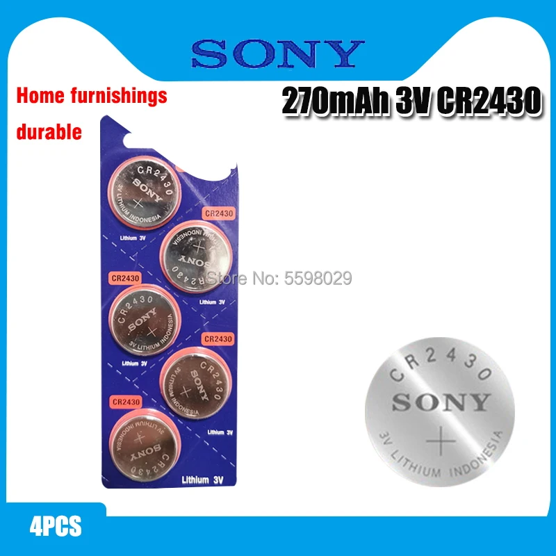 4pcs 원래 소니 CR2430 CR 2430 단추 동전 건전지 DL2430 BR2430 KL2430 시계 장난감 hearing ...