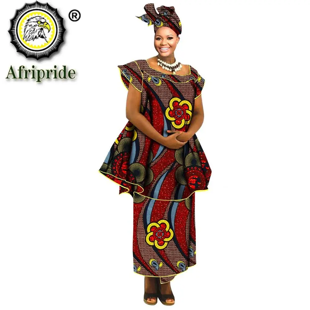 African Clothes for Women Crop Top Midi Skirt Match Print Headwraps Set Dashiki Outfits Plus Size Outwear Ankara Attire S2026015