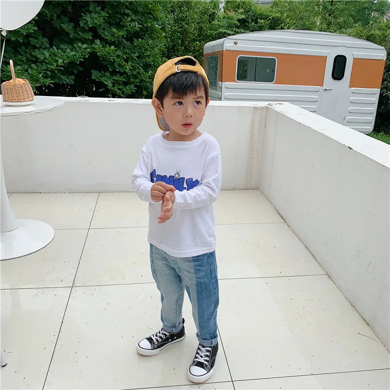 19 autumn new children's long sleeves family front and rear printing cotton children's long sleeve bottoming shirt