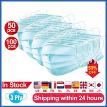 50pcs 100pcs Disposable Medical font b Mask b font 3 Layer Ply Filter font b Mask