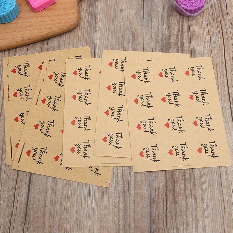 MissYe Store 60 шт сердце Спасибо круглые наклейки этикетки для печати крафт бумага на заказ для свадьбы Сделай своими руками подарок конфетная бумага бирка