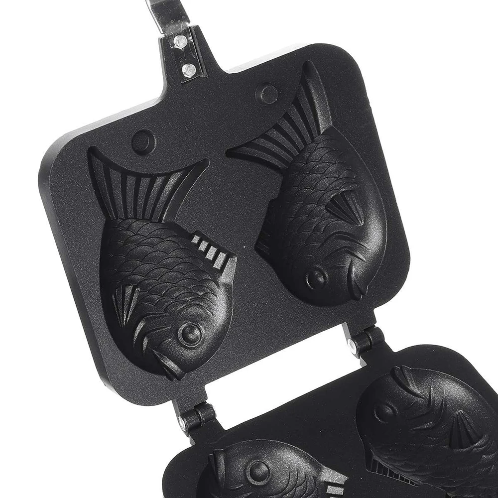 2 Molds Taiyaki Fish Shaped Octopus Balls Waffle Pan Non-stick Cake Bake Bakeware DIY Kitchen Tools Dessert Cooking Pan Plate