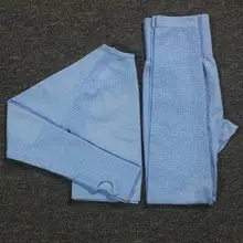 2 шт., Vital, высокая талия, энергетические бесшовные леггинсы, одежда для спортзала, тренировки, длинный рукав, фитнес, укороченный топ, женский спортивный костюм, комплект для йоги