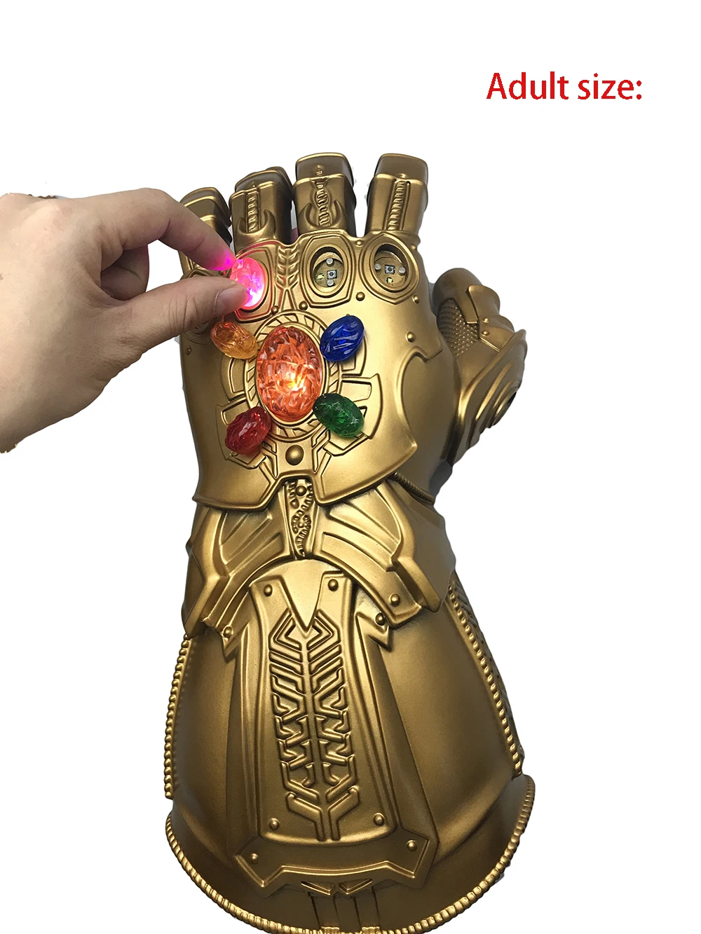 Adult size Мстители Endgame IronMan бесконечная перчатка камни съемный светодиодный светильник Косплей Arm Thanos ПВХ перчатки супергерой оружие реквизит - Цвет: Adult size