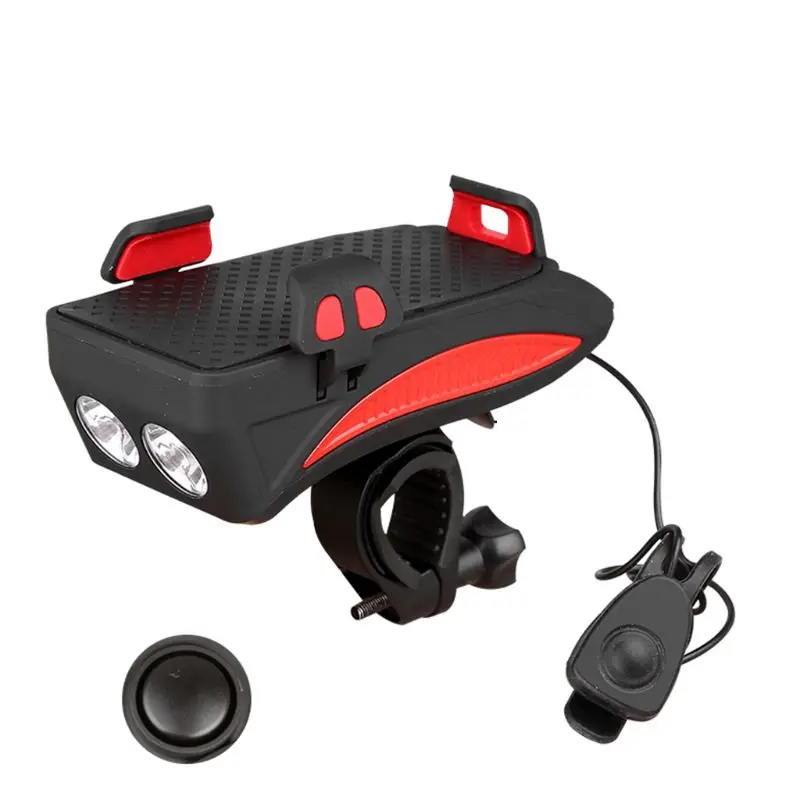 Bike Light Mobile Phone Bracket Riding Front Light Speaker LED USB Stand Support