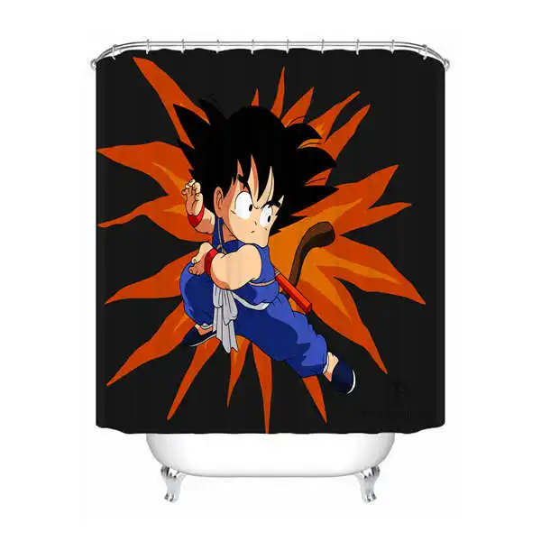 Shower Curtain Пользовательские водонепроницаемые занавески для душа Dragon Ball Z Goku и Gohan аниме печать декор для ванной комнаты различные размеры#180324-01-04 - Цвет: Shower Curtain