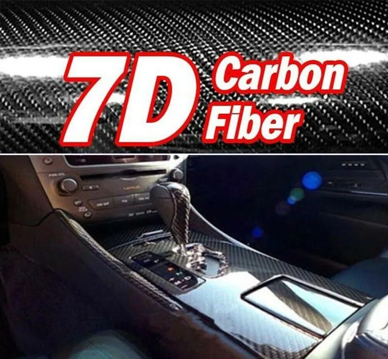 20X152CM Universal 7D Glänzend Carbon Faser Vinyl Film Lange Anhaltende Auto  Wrap Aufkleber Auto Aufkleber Papier Auto Zubehör Großhandel - AliExpress