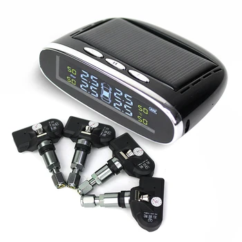 

Car TPMS Solar Tire Pressure Monitor System Real Time Check Tire Pressure Temperature Display Auto Alarm Systems Wireless TPMS