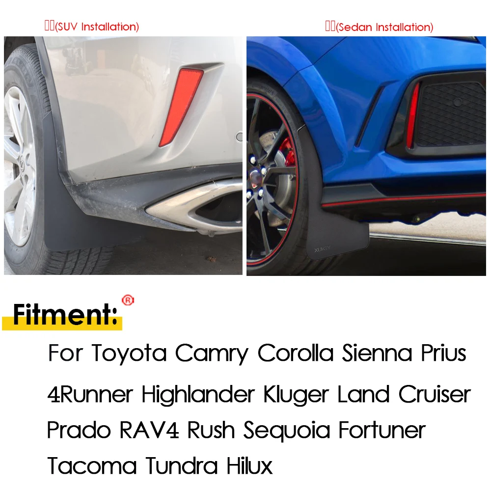 4x брызговики брызговик для Toyota пик Sequoia 4runner Fortuner RAV4 Camry Corolla Crown Etios); костюм Мирай Prius